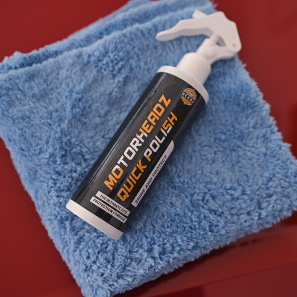 quick polish with blue microfiber cloth